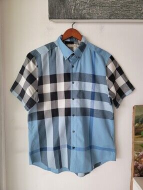 Burberry Brit Men's Checkered Short Sleeve Size L